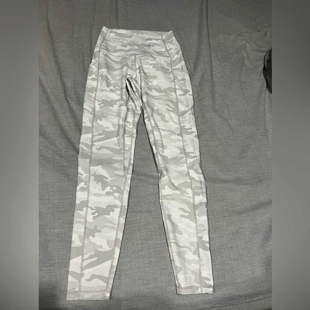 White and grey Camo Leggings. In great condition